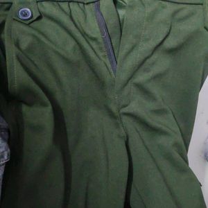 Navy Blue & Olive Green - Lycra Full Size Pant