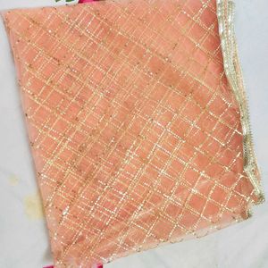 Peach Lengha Choli With 1 metre Dupatta