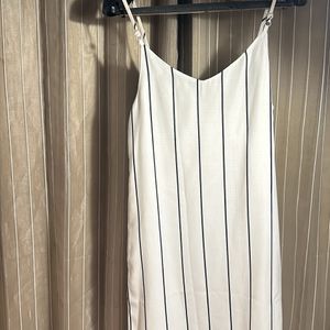 Shein - White Striper Slip Dress