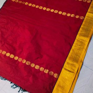 Red Colour Banarasi Silk Gadwal Design Saree