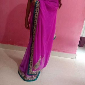 Magenta Festival Saree