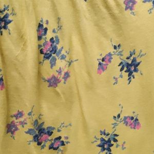 Mustard Yellow Floral Top For Women