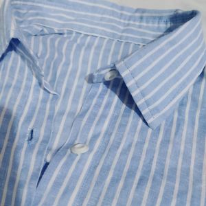 Blue Cotton Linen Shirt