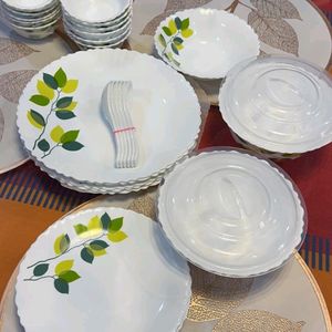 New Larah By Borosil 35 Pc Opalware Dinner Set