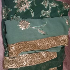 Grand Dark Green Shade Saree