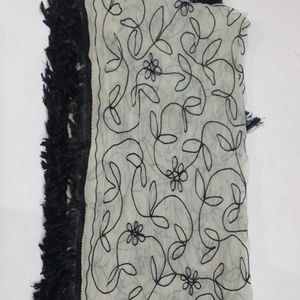 Beautiful Black And White Net Dupatta