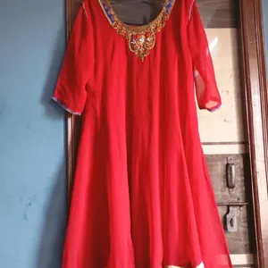 Anarkali Red Festive Wear For Women