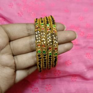 Gold Plated Stone Bangles