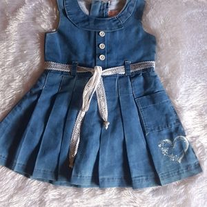 Denim Frock For Girls