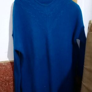 teal color beautiful long sweater