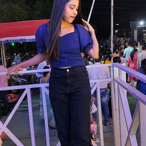 Beautiful Navy Blue Crop Top For Women