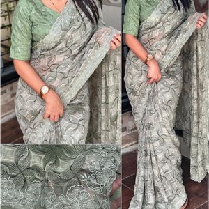 Lotus Design Georgette Saree