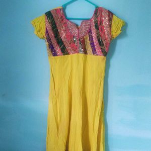 Yellow And Pink Anarkali