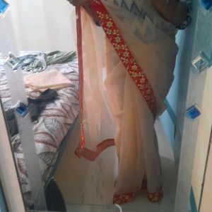 Organza Brand New Saree With Gota Border