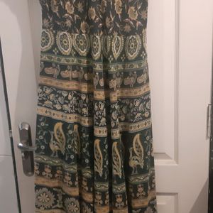 Long Ethnic Flared Gown