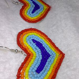 New Rainbow Heart Earrings