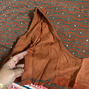 Jari Border Rust Saree