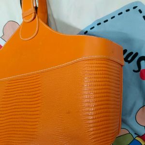 Vibrant Orange Picnic Handbag – Perfect for Stylis