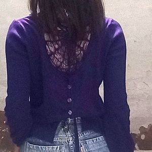 Purple Korean Ribbed Top (Halloween Theme)