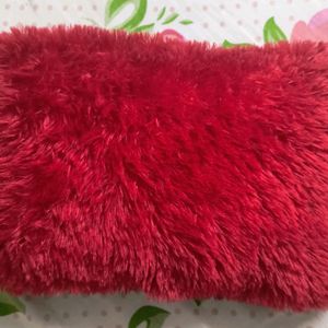 Brand New Red Fur Pillow