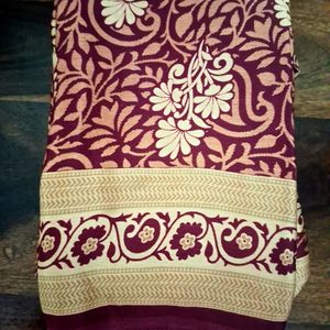 New Maroon Color Georgette Saree With Blouse Mater