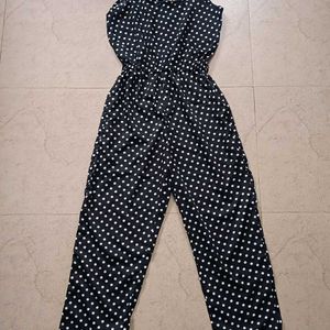 A Black Polka Dot Jumpsuit