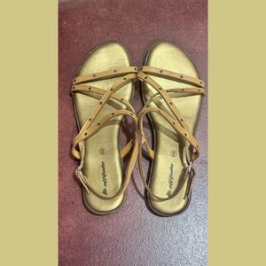 NEW HI-ATTITUDE GOLD FLATS / SANDALS