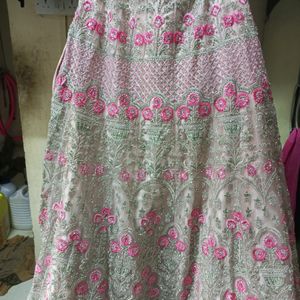 pink fully embroidery work lehenga