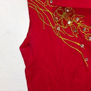 Trendy New Red Long Top For Women