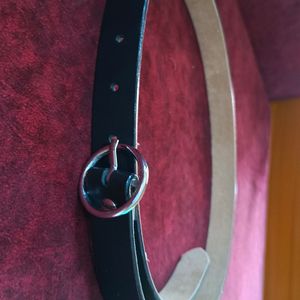 Black Round Buckle Belt(Women)