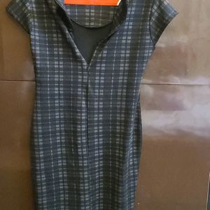 Jet Black Check Print Dress