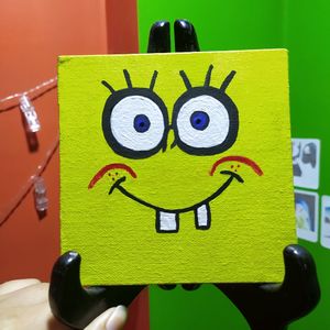 spongbob cartoon canvas art (5x5)