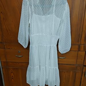 MAX Sheer White Dress With Inner Peticot
