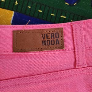 Vero Moda Pink Denim Mini Skirt