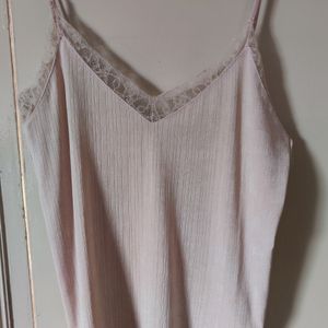 H&M V- Neck Knit Top With Lace Trim