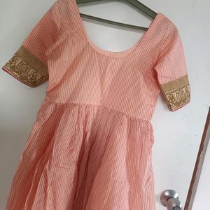 Peach Coloured Anarkali Kurti.