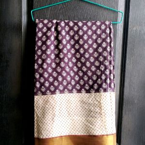 Branded Cotton Saree + Blouse ( Free)