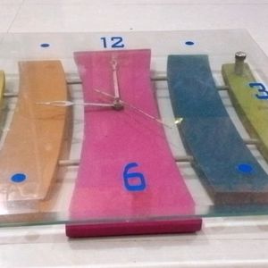 Glass Cover Wooden Base Watch