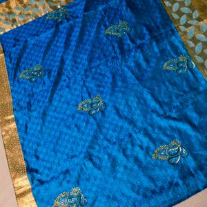 Simple Maggam Work Georgette Saree