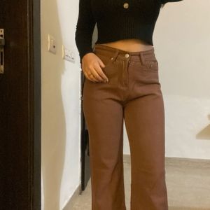 Urbanic Brown Wide Leg Jeans