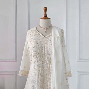 KTT Designer Embroidered Chikankari Anarkali