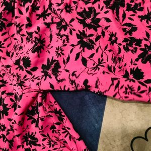 Pink Black Top For Women