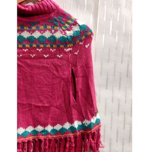 High Neck poncho For girl's