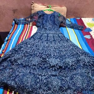 Blue Royal Gown With Shrug