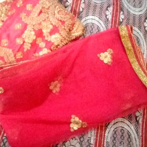 Bridal Rani Colour Lahenga With Chuni