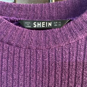 bodycon purple sweater dress