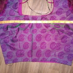 Colourful Saree With Stitched Blouse