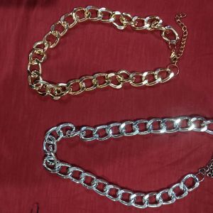 Gold &Silver trendy Chain Necklace