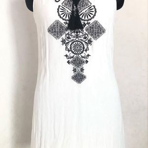 Embroidered Tie Dress