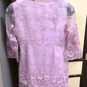 PURPLE ORGANZA KURTA